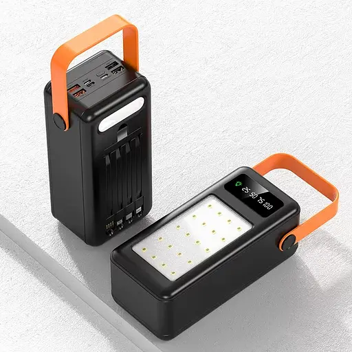 Портативный внешний аккумулятор Bilintong 60000mAh Power Bank + Led фонарик Черный - фото 5