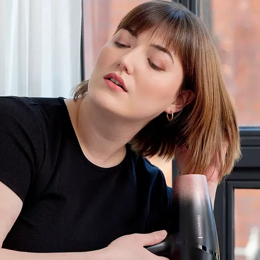 Фен Remington Rose Shimmer, 2200Вт, 3 режими, дифузор, іоніз-я, хол. обдув, чорно-рожевий - фото 2