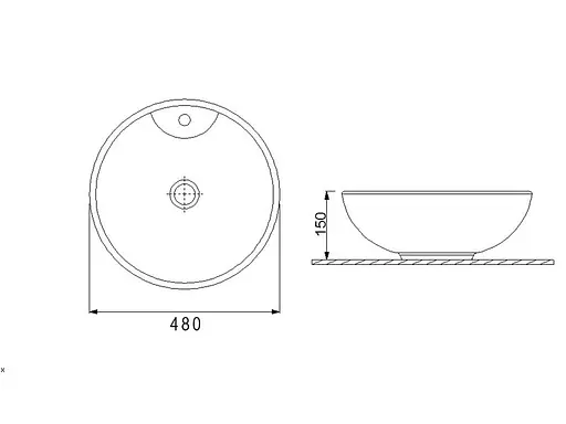 Умивальник Newarc Countertop 48x48 білий 5010BT, Білий - фото 2