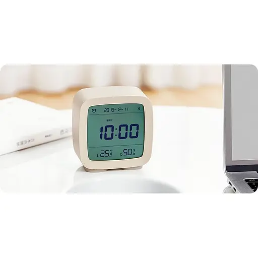 Годинник-термогігрометр Qingping Bluetooth Alarm Clock White (CGD1) бежевий [44861] - фото 2