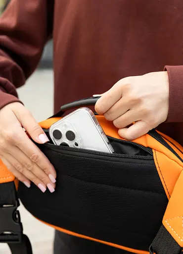 Сумка через плечо женская бананка Sambag Flex оранжевая 30×17×10 см (85351029) - фото 7