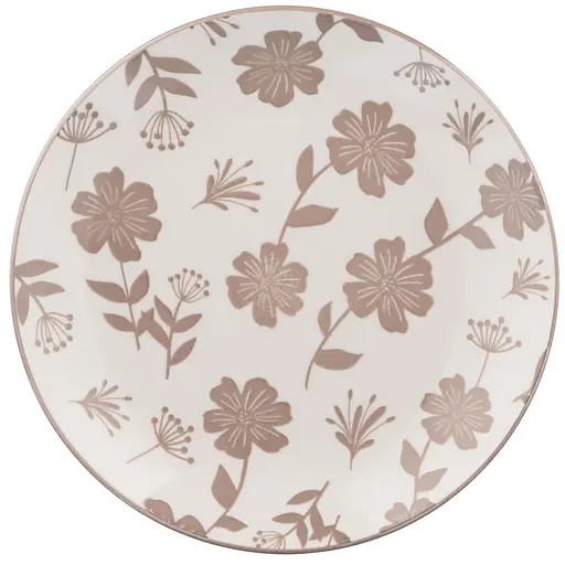 Тарілка десертна Ardesto Ravenna порцеляна 19 см біло-бежевий (AR1319R)