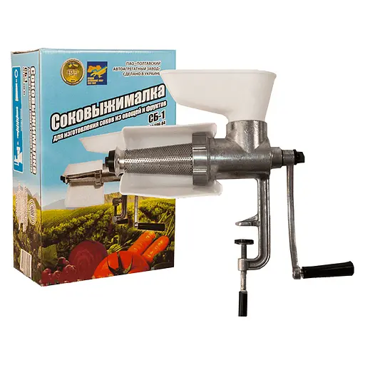 Ручная соковыжималка СБ-1 в алюминиевом корпусе Полтава, ПААЗ Серый 81312 - фото 3