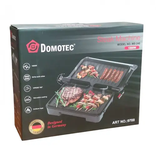 Гриль контактный прижимной Domotec MS-240 домашний с антипригарным покрытием 1000 Вт Серебряный - фото 5