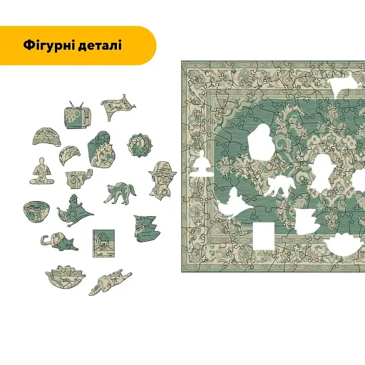 Деревянный пазл Ковер Лагуна, А1, Деревянная коробка 500+ элементов - фото 3