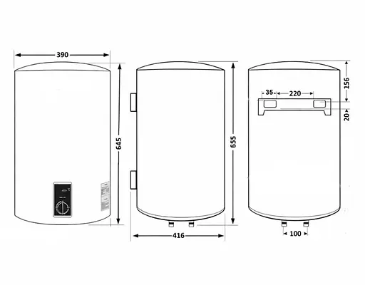 Водонагреватель электрический Thermo Alliance, 2 кВт, сухой ТЭН, 50 вертикальный, цилиндрический, черный (D50V20J2(D)KВ) - фото 9