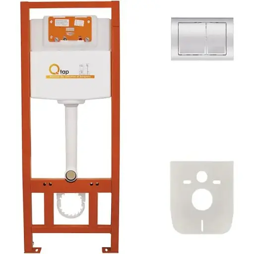 Набір інсталяція 4 в 1 Q-tap Nest ST з квадратною панеллю змиву QT0133M425M06028CRM - фото 1
