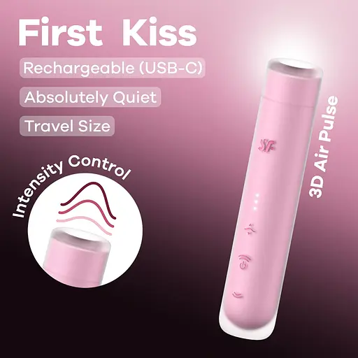 Вакуумний стимулятор клітора Satisfyer First Kiss рожевий - фото 6
