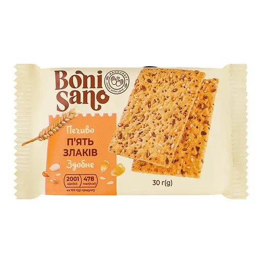 Печенье сдобное BoniSano пять злаков 30 г