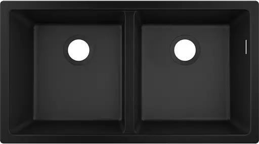 Кухонная мойка Hansgrohe S510-U770 под столешницу 820x450 на две чаши 370/370 Graphiteblack 43434170, Черный - фото 1