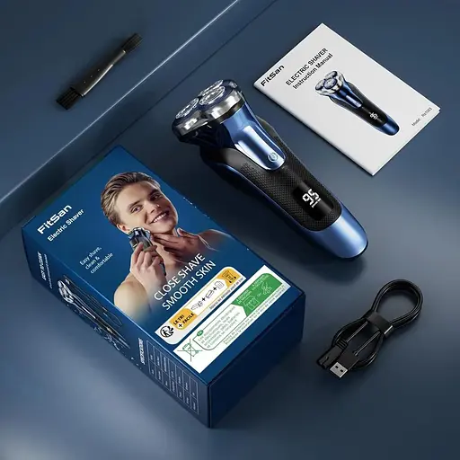 Електробритва FitSan Wet & Dry з лезами PowerCut, бездротова USB-перезаряджувана - фото 6