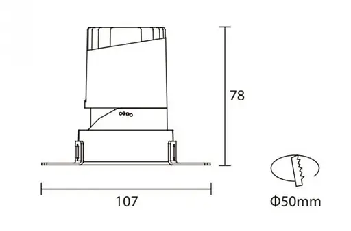 Світильник точковий врізний KLOODI KD-GIRON107 TR 6W 3K 38D WH/REF-WH - фото 2