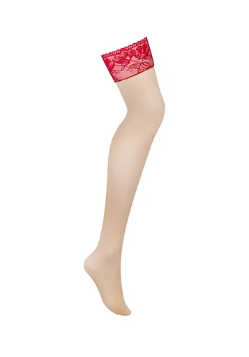 Панчохи Obsessive Lacelove M/L червоний - фото 6