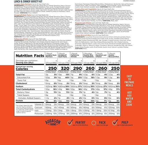 Сублимированные обеды и ужины 113 порций с длительным сроком хранения 25 лет Augason farms (101229) - фото 4