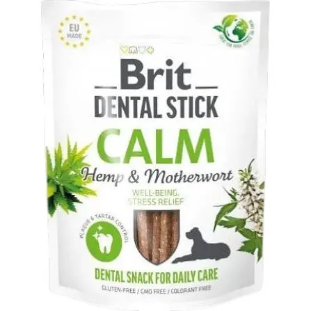 Ласощі для собак Brit Dental Stick Calm заспокійливі, коноплі та пустирник 7 шт. 251 г - фото 1