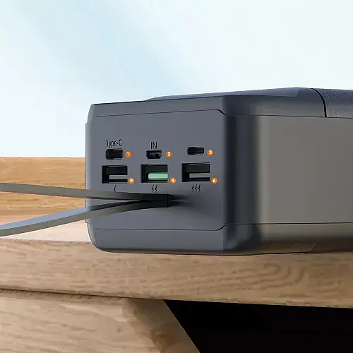 Універсальна мобільна батарея XO PR158 50000mAh PD20W+QC22.5W (Чорний) - фото 7