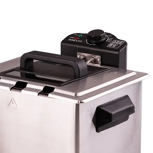 Бытовая электрическая фритюрница Sokany на 5л защита от перегрева WJ-801 с крышкой и съемной чашей 2000Вт - фото 3