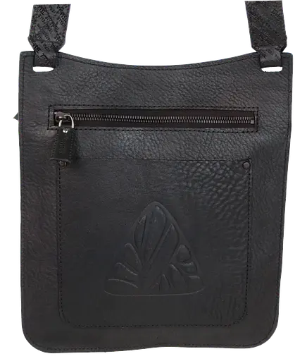 Мужская наплечная сумка из натуральной кожи черная Mykhail Ikhtyar sum0028770 - фото 5