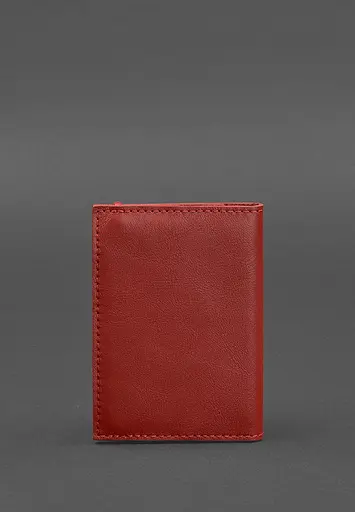 Шкіряна обкладинка для паспорта 1.0 червона краст - фото 5