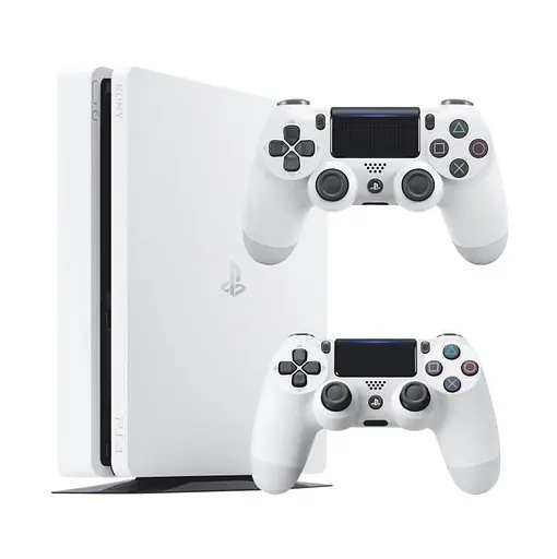 Консоль Sony PlayStation 4 SLIM 500GB White обслугована + 2 Геймпада бездротових DualShock 4 + гарантія б/в - фото 1