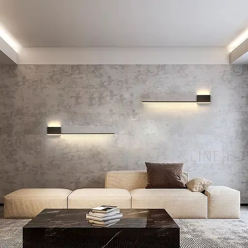 Бра в черном корпусе с линзами по правой стороне 60 см Line F Арт. WJ011 w/600 L BK - фото 4