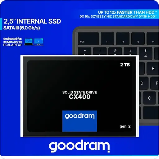 Накопичувач SSD GoodRam Sata 2.5 2TB CX400 GEN.2 SSDPR-CX400-02T-G2 (SSDPR-CX400-02T-G2) - фото 4