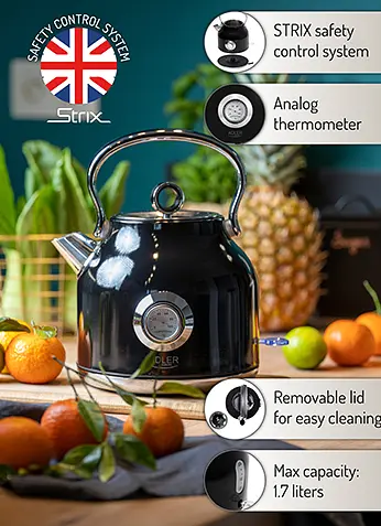 Чайник электрический с термометром Adler AD 1346 Black - фото 7