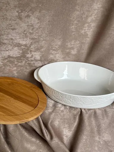 Блюдо для запікання з кришкою Lefard 944-063 керамічне блюдо Білий - фото 3