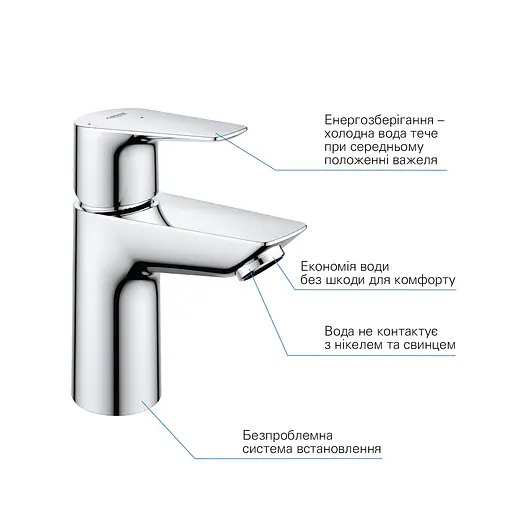 Набор смесителей 3 в 1 для ванной комнаты Grohe QuickFix StartEdge S-Size UA202502SE, Хром - фото 9