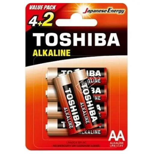 Батарейка Toshiba LR6 Red Alkaline (6шт) - фото 1