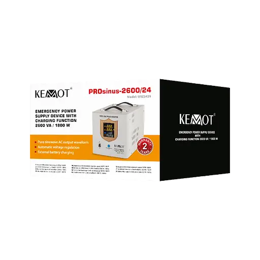 ИБП преобразователь напряжения Kemot PROsinus 2600 24/230V (2600VA/1800W) URZ3429 - фото 2