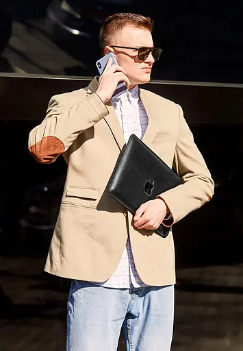 Шкіряний чохол BlankNote для MacBook 13 дюйм Чорний Crazy Horse - фото 4