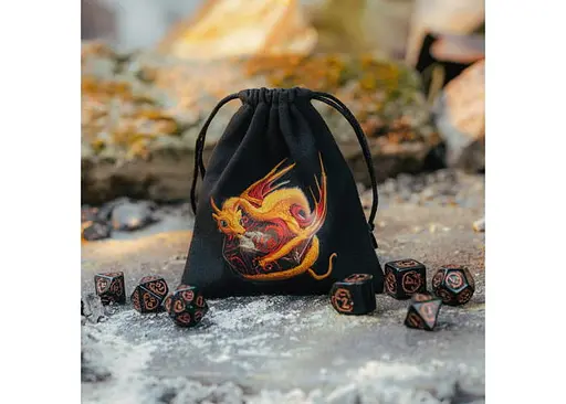 Мішечок для кубиків Q-Workshop Dragon Black & adorable Dice Bag (BDRA102) - фото 2