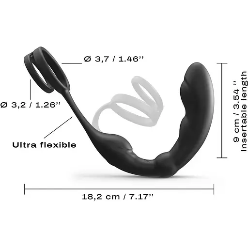 Масажер простати Dorcel P-Ring з ерекційним кільцем і пультом ДК - фото 4