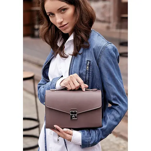 Жіноча шкіряна сумка-кроссбоді Lola темно-бежева - фото 6