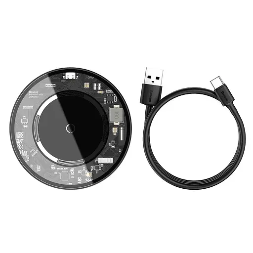 Бездротовий зарядний пристрій Baseus Simple Magnetic Прозорий (WXJK-E02) - фото 6