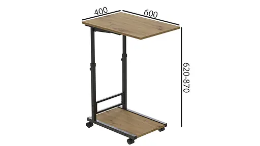 Стол приставной Ferrum-decor Френа 62x40x60 металл Черный ДСП Дуб Артизан 16мм (FRD-102510) - фото 2