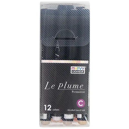 Набір спиртових маркерів односторонні Тілесні відтінки LE PLUME BRUSH 12 шт Marvy - фото 1