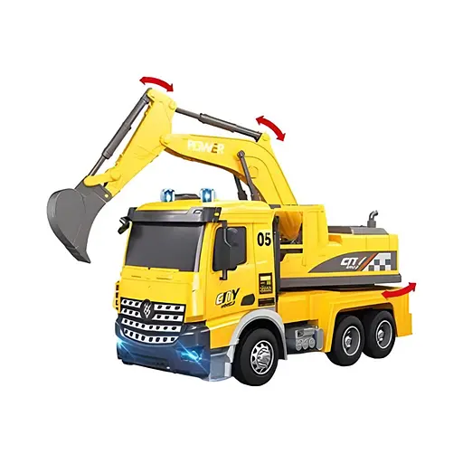 Будтехніка YJ-113-1 на радіокеруванні, 1:14, акумулятор, світло, рухомі деталі, гумові колеса