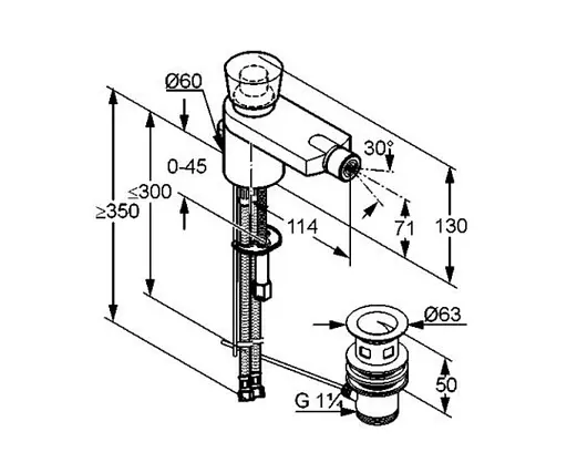 Смеситель для биде Kludi Joop 55216H705 - фото 2