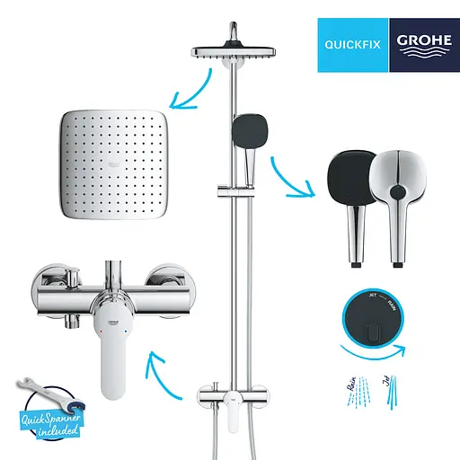 Душова система Grohe QuickFix Vitalio Comfort System 250 26985001, Хром - фото 7