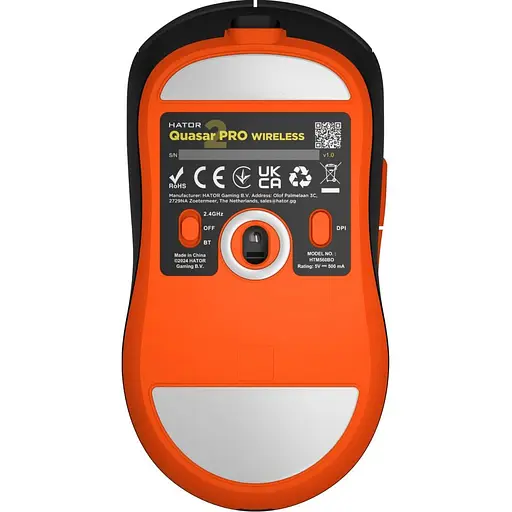 Бездротова миша HATOR Quasar 2 PRO Wireless Black Orange (HTM560BO) - фото 3
