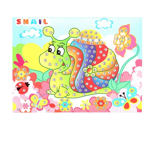 Дитяча мозаїка за номерами "Равлик" Bambi 13-126-14 різнокольорові камінчики - фото 1