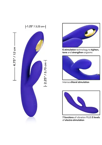 Вибратор-кролик CalExotics Impulse Estim Dual Wand 21.5 см фиолетовый - фото 3