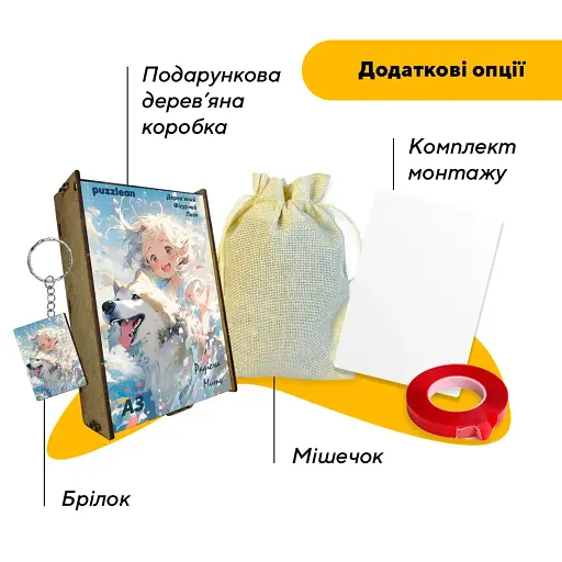 Пазл деревянный Аниме Радостная Мгновение, А4, Картонная коробка 100 элементов - фото 5