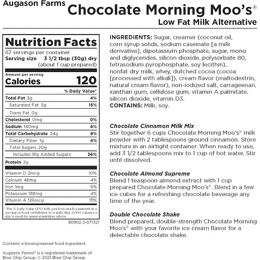 Соєве шоколадне молоко нежирне сублімоване Augason Farms з великим терміном придатності до 20 років 67 порцій - фото 3