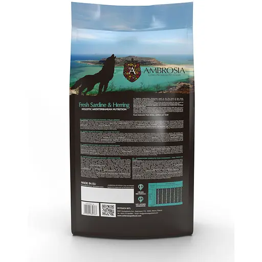 Сухой корм Ambrosia Mediterranean для щенков всех пород с сардиной и сельдью 100 г - фото 3