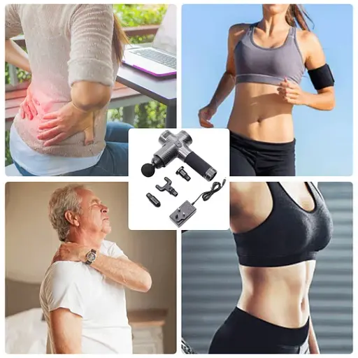 Массажный пистолет для глубоких тканей и мышц черный - фото 2