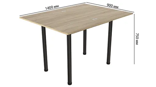 Розкладний обідній стіл трансформер Берта Ferrum-decor 750x1400x900 Чорний метал ДСП Дуб Сонома 16 мм (FRD-105181) - фото 5