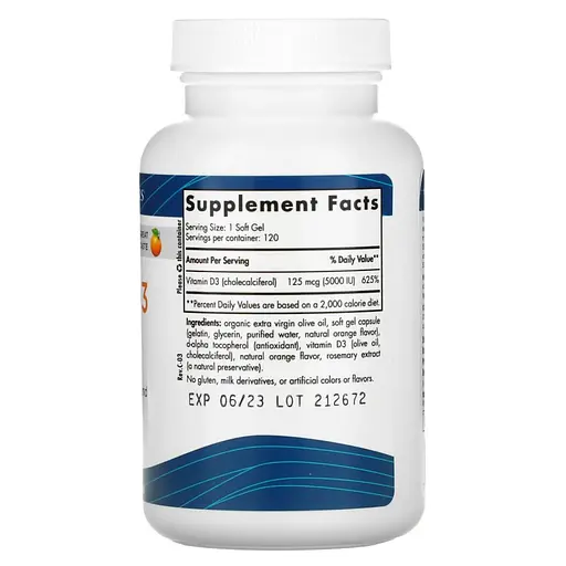 Вітамін D3 Nordic Naturals Vitamin D3 5000 IU, 120 капсул - Апельсин - фото 2